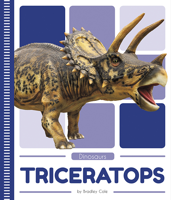 This book introduces readers to the physical characteristics, behavior, habitat, and fossil record of Triceratops. Vivid photographs and easy-to-read text aid comprehension for early readers. Features include a table of contents, an infographic, fun facts, Making Connections questions, a glossary, and an index. QR Codes in the book give readers access to book-specific resources to further their learning.