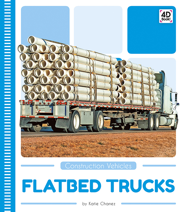 Introduces readers to the purpose and parts of flatbed trucks. Vivid photographs and easy-to-read text aid comprehension for early readers. Features include a table of contents, an infographic, fun facts, Making Connections questions, a glossary, and an index. QR Codes in the book give readers access to book-specific resources to further their learning. Preview this book.