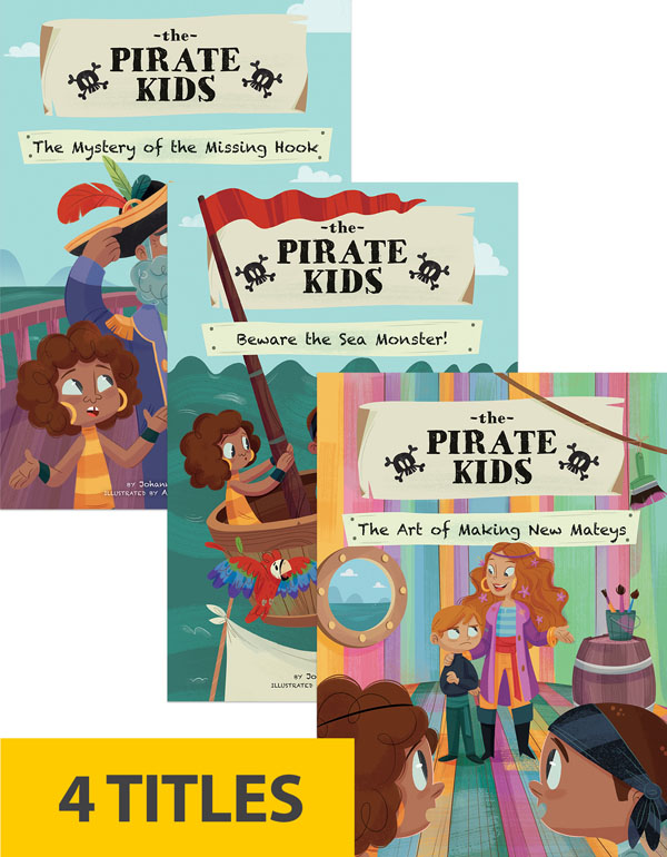 Siblings Piper and Percy are young pirates, living on a pirate ship with their pirate mother and father. From sightings of sea monsters to pirate contests, every day is an exciting new adventure, sailing the high seas! Aligned to Common Core Standards and correlated to state standards.
