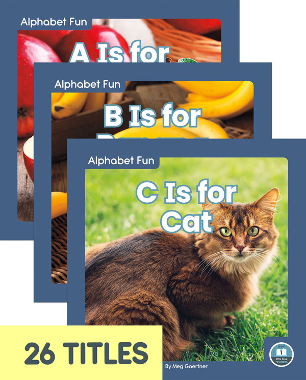 This fun series provides a simple introduction to the letters of the alphabet and is perfect for emergent and beginning readers. Vibrant photos closely match the text to build vocabulary. Each book includes a table of contents, a picture glossary, and an index. This Little Blue Readers series is at Level 1, aligned to reading levels of grades PreK–1 and interest levels of grades PreK–2.