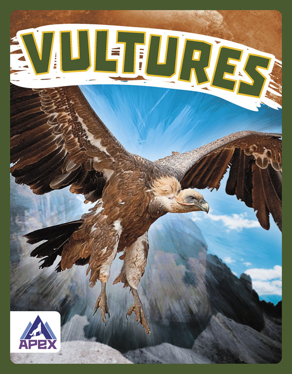 This book gives fascinating facts about vultures and their lives in the wild. Short paragraphs of easy-to-read text are paired with plenty of colorful photos to make reading engaging and accessible. The book also includes a table of contents, fun facts, sidebars, comprehension questions, a glossary, an index, and a list of resources for further reading. Apex books have low reading levels (grades 2-3) but are designed for older students, with interest levels of grades 3-7. Preview this book.