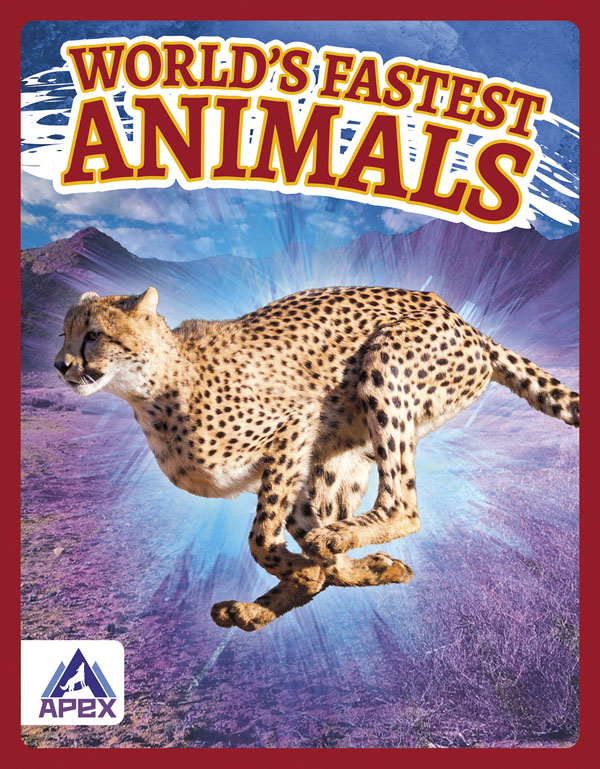 This book introduces readers to the world’s fastest animals, highlighting record-setting animals on land, in the air, and in the sea, as well as the traits that help them achieve those speeds. Short paragraphs of easy-to-read text are paired with plenty of colorful photos to make reading engaging and accessible. The book also includes a table of contents, fun facts, sidebars, comprehension questions, a glossary, an index, and a list of resources for further reading. Apex books have low reading levels (grades 2-3) but are designed for older students, with interest levels of grades 3-7. Preview this book.