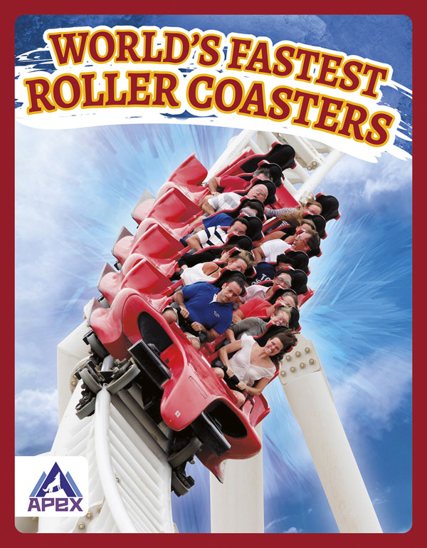 This book introduces readers to the world’s fastest roller coasters, highlighting record-setting roller coasters from the past, as well as the technology and innovations that helped them achieve those speeds. Short paragraphs of easy-to-read text are paired with plenty of colorful photos to make reading engaging and accessible. The book also includes a table of contents, fun facts, sidebars, comprehension questions, a glossary, an index, and a list of resources for further reading. Apex books have low reading levels (grades 2-3) but are designed for older students, with interest levels of grades 3-7. Preview this book.