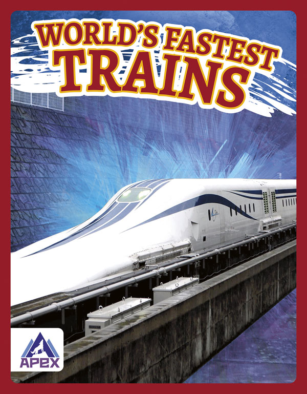 This book introduces readers to the world’s fastest trains, highlighting record-setting trains from the past, as well as the technology and innovations that helped them achieve those speeds. Short paragraphs of easy-to-read text are paired with plenty of colorful photos to make reading engaging and accessible. The book also includes a table of contents, fun facts, sidebars, comprehension questions, a glossary, an index, and a list of resources for further reading. Apex books have low reading levels (grades 2-3) but are designed for older students, with interest levels of grades 3-7. Preview this book.
