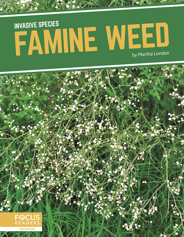 This title explores the role of famine weed in introduced environments, how humans helped spread the species, the threats it poses to ecosystems, and efforts being taken to manage it. This book also includes a table of contents, two infographics, informative sidebars, a “That’s Amazing!” special feature, quiz questions, a glossary, additional resources, and an index. This Focus Readers title is at the Navigator level, aligned to reading levels of grades 3–5 and interest levels of grades 4–7. Preview this book.
