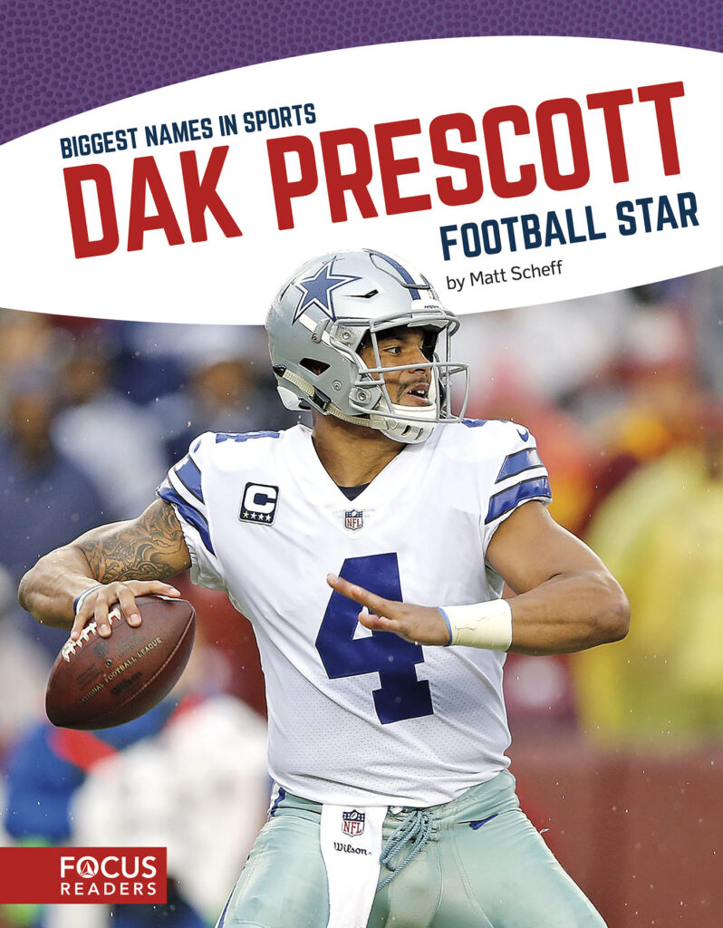 Introduces readers to the life and career of football star Dak Prescott. Colorful spreads, fun facts, interesting sidebars, and a map of important places in his life make this a thrilling read for young sports fans. Preview this book.