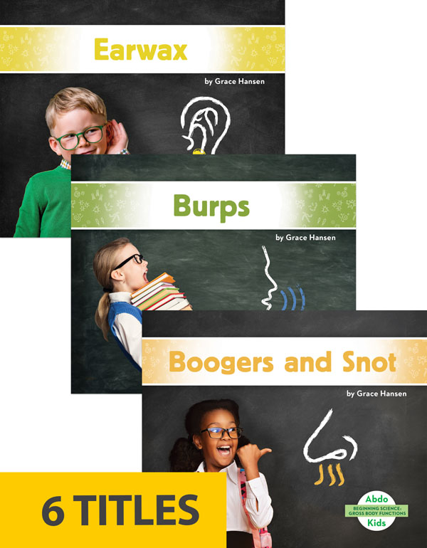 These Beginning Science titles will focus on topics having to do with body functions. Sometimes, a body does gross things! Each title will introduce the topic and explain it in the simplest language possible. Carefully chosen photographs (labeled when needed) will promote subject comprehension. Aligned to Common Core Standards and correlated to state standards.