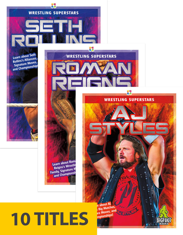 This series introduces readers to eight popular contemporary wrestlers, covering their early lives, wrestling careers, skills, and signature moves. Each title features informative sidebars, engaging infographics, vivid photographs, and a glossary.