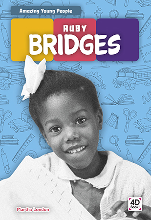 Introduces readers to the life and legacy of Ruby Bridges. Vivid photographs and easy-to-read text give early readers an engaging and age-appropriate look at her role in the Civil Rights Movement. Features include sidebars, a table of contents, two infographics, Making Connections questions, a glossary, and an index. QR Codes in the book give readers access to book-specific resources to further their learning. Preview this book.