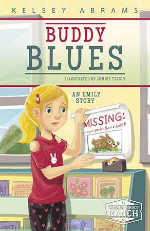 When Buddy, the class rabbit, goes missing, Emily is distraught. It was her responsibility to take care of Buddy over spring break, and now he is gone. The angry glares from her classmates don't help her blues either. The only bright spot is her new friend Oliver. But as Emily's friendship with Oliver blossoms, the possibility of finding Buddy withers away. Can Emily recover from the loss of Buddy? 

At Second Chance Ranch, the Ramirez family works to find homes for all kinds of animals on their 200-acre ranch in Texas. Sisters Natalie (12), Abby (10), and twins Emily and Grace (9) all do their part to give each animal the second chance it deserves. Preview this book.