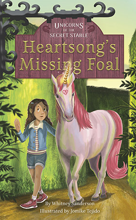 Iris cannot wait for Heartsong to have her foal. Unicorns go into the Fairy Forest to have their babies, so Iris isn’t surprised when Heartsong goes missing for a few days. Yet when the unicorn does not return, Iris and Ruby have to go in and find her. The Fairy Forest is filled with trickster magic and can be a dangerous place. Can Iris and Ruby find Heartsong and her missing foal before it is too late?

There are unicorns behind Magic Moon Stable, but no one knows they exist except Iris and Ruby. As Unicorn Guardians, the two girls must protect the unicorns to keep them safe from the outside world. Preview this book.