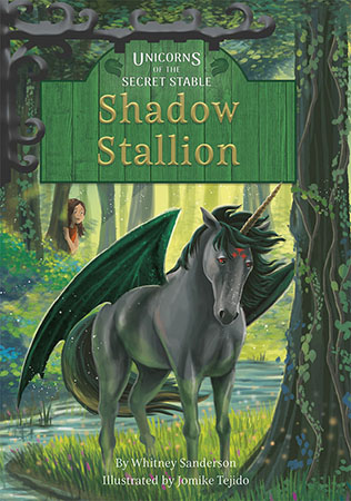 At the Symbol Ceremony, unicorn foals get their symbols. Iris and Ruby perform the ceremony under the full moon for Starsong and Heart’s Mirror. Afterward, Iris discovers a new unicorn is watching them: a unicorn with the marks of a dragon. According to legend, a unicorn born under the Dragon Moon will be cast out from the herd. But does Ember Shadow need to be an outcast? Can Iris help the other unicorns welcome him into the herd?

There are unicorns behind Magic Moon Stable, but no one knows they exist except Iris and Ruby. As Unicorn Guardians, the two girls must protect the unicorns to keep them safe from the outside world. Preview this book.