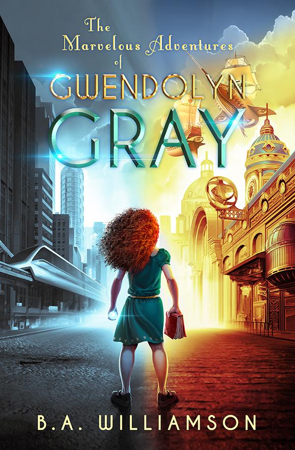 Gwendolyn Gray faces an overwhelming battle every day: keeping her imagination under control. It’s a struggle for a dreamer like Gwendolyn, in a city of identical gray skyscrapers, clouds that never clear, and grown-ups who never understand.

But when her daydreams come alive and run amok in The City, the struggle to control them becomes as real as the furry creatures infesting her bedroom. Worse yet, she’s drawn the attention of the Faceless Gentlemen, who want to preserve order in The City by erasing Gwendolyn and her troublesome creations.

With the help of two explorers from another world, Gwendolyn escapes and finds herself in a land of clockwork inventions and colorful creations. Now Gwendolyn must harness her powers and, with a gang of airship pirates, stop the Faceless Gentlemen from destroying the new world she loves and the home that never wanted her—before every world becomes gray and dull. Preview this book.