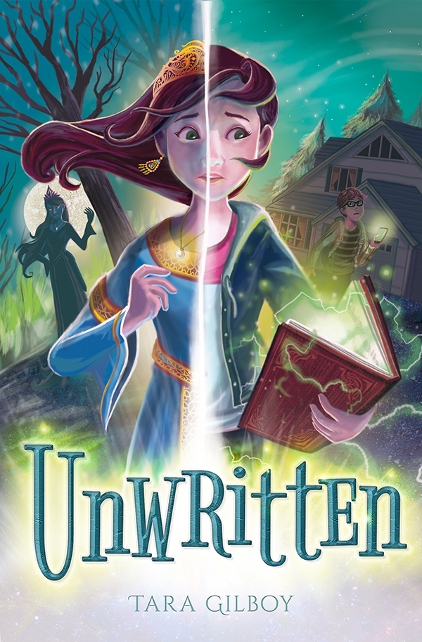 Twelve-year-old Gracie Freeman is living a normal life, but she is haunted by the fact that she is actually a character from a story, an unpublished fairy tale she's never read. When she was a baby, her parents learned that she was supposed to die in the story, and with the help of a magic book, took her out of the story, and into the outside world, where she could be safe. 

But Gracie longs to know what the story says about her. Despite her mother's warnings, Gracie seeks out the story's author, setting in motion a chain of events that draw herself, her mother, and other former storybook characters back into the forgotten tale. 

Inside the story, Gracie struggles to navigate the blurred boundary between who she really is and the surprising things the author wrote about her. As the story moves toward its deadly climax, Gracie realizes she'll have to face a dark truth and figure out her own fairy-tale ending. Preview this book.