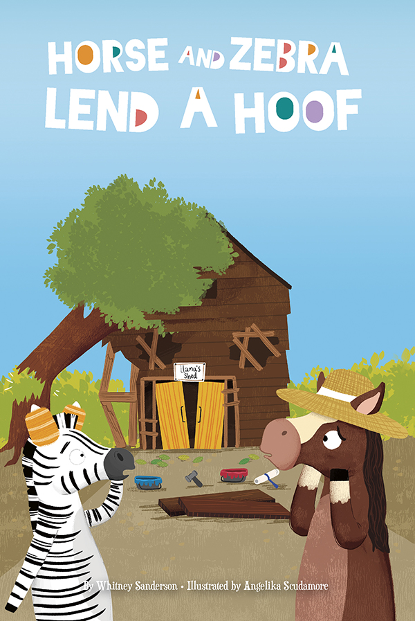 Horse and Zebra are best friends, but they couldn’t be more different! While Horse is steady and sensible, Zebra is zany and creative. But what they have in common is that they will always look out for each other, and they’re always ready to help another animal in need.

When Llama’s shed is damaged in a windstorm, Horse and Zebra want to help him. Horse focuses on fixing the shed, while Zebra works at cheering up Llama. Both learn the importance of thinking about practicality and feelings when helping a friend in need. Preview this book.