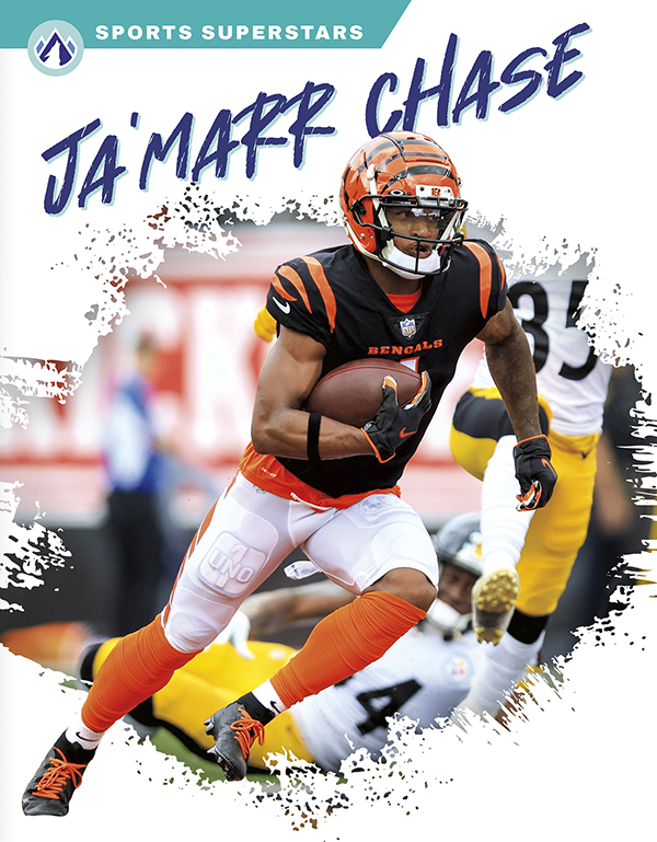 This exciting book provides on overview of the life and career of football star Ja'Marr Chase. Short paragraphs of easy-to-read text and plenty of colorful photos make reading simple and exciting. The book also includes a table of contents, fun facts, sidebars, comprehension questions, a glossary, an index, and a list of resources for further reading. Apex books have low reading levels (grades 2-3) but are designed for older students, with interest levels of grades 3-7. Preview this book.
