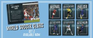 World Soccer Clubs Set 2 (Set of 6), Arsenal, Borussia Dortmund Chelsea, Inter Milan, Paris Saint-Germain, Tottenham Hotspur